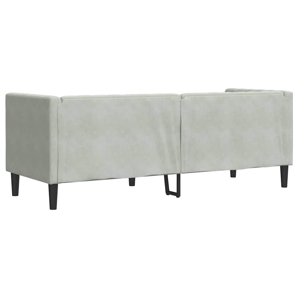 Sofa Light Grey 194 x 74.5 x 70.5 cm Velvet