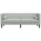 Sofa Light Grey 194 x 74.5 x 70.5 cm Velvet