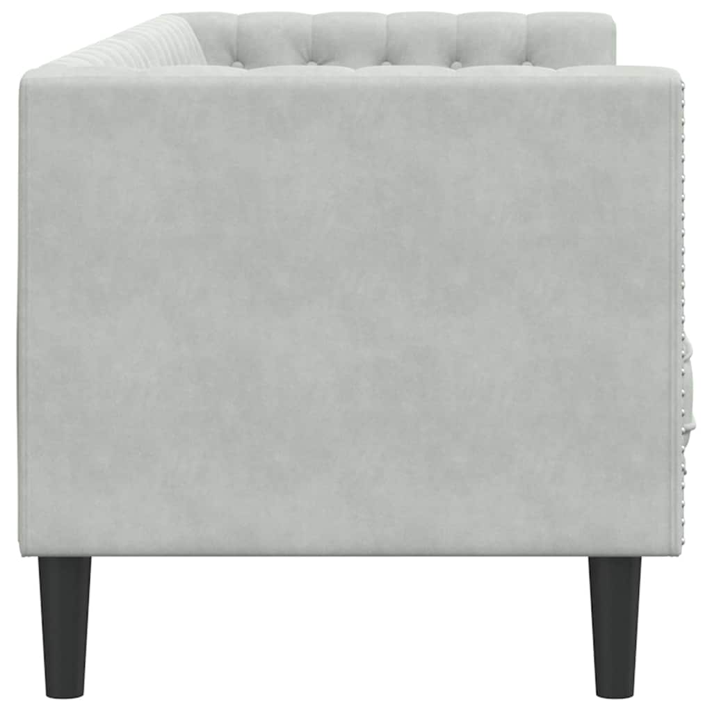 Sofa Light Grey 194 x 74.5 x 70.5 cm Velvet