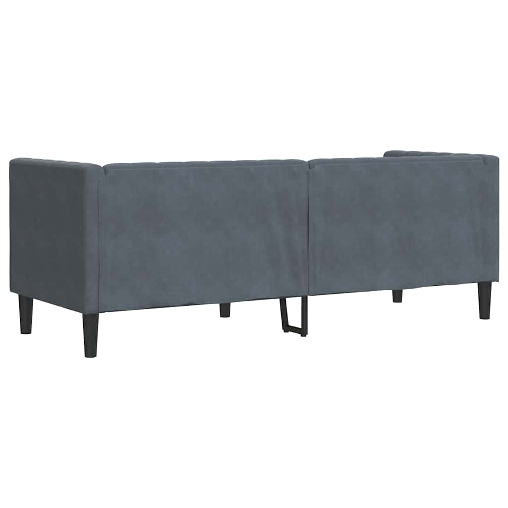 Sofa Dark Grey 194 x 74.5 x 70.5 cm Velvet