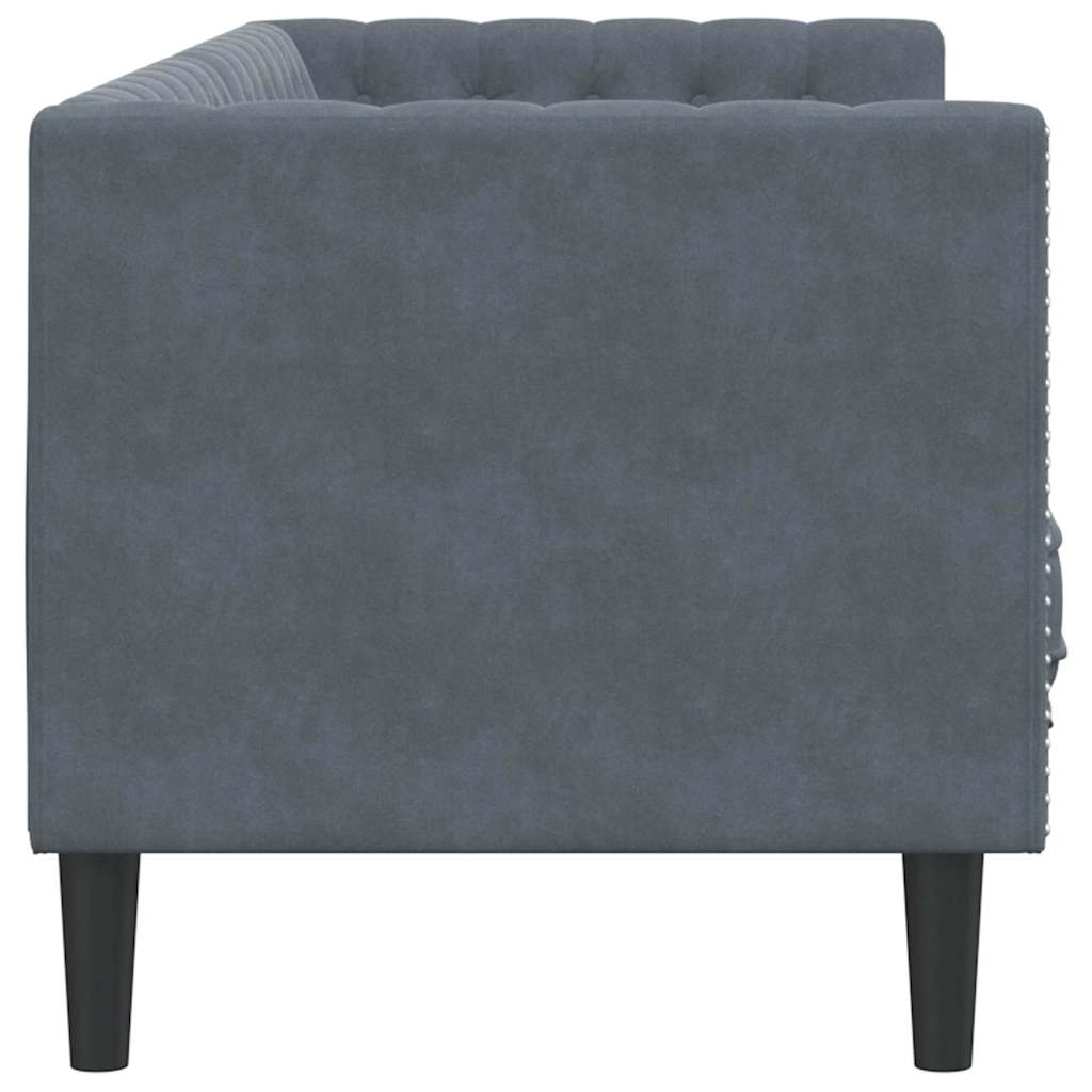 Sofa Dark Grey 194 x 74.5 x 70.5 cm Velvet