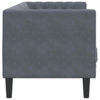 Sofa Dark Grey 194 x 74.5 x 70.5 cm Velvet