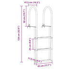 3-Step Dock Ladder Silver 45 x 11.5 x 134 cm Aluminum