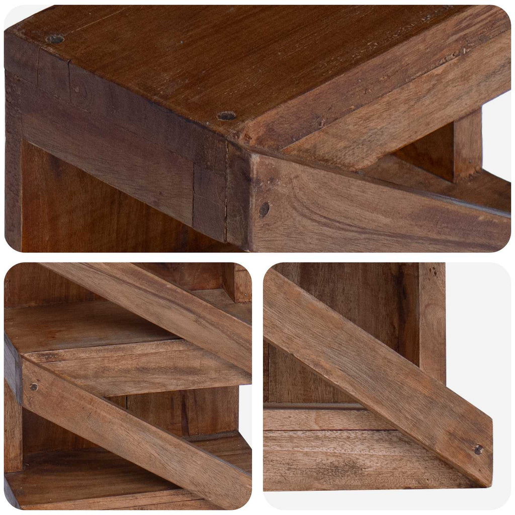 Rack Brown 24 x 14 x 80 cm Solid Mahogany Wood