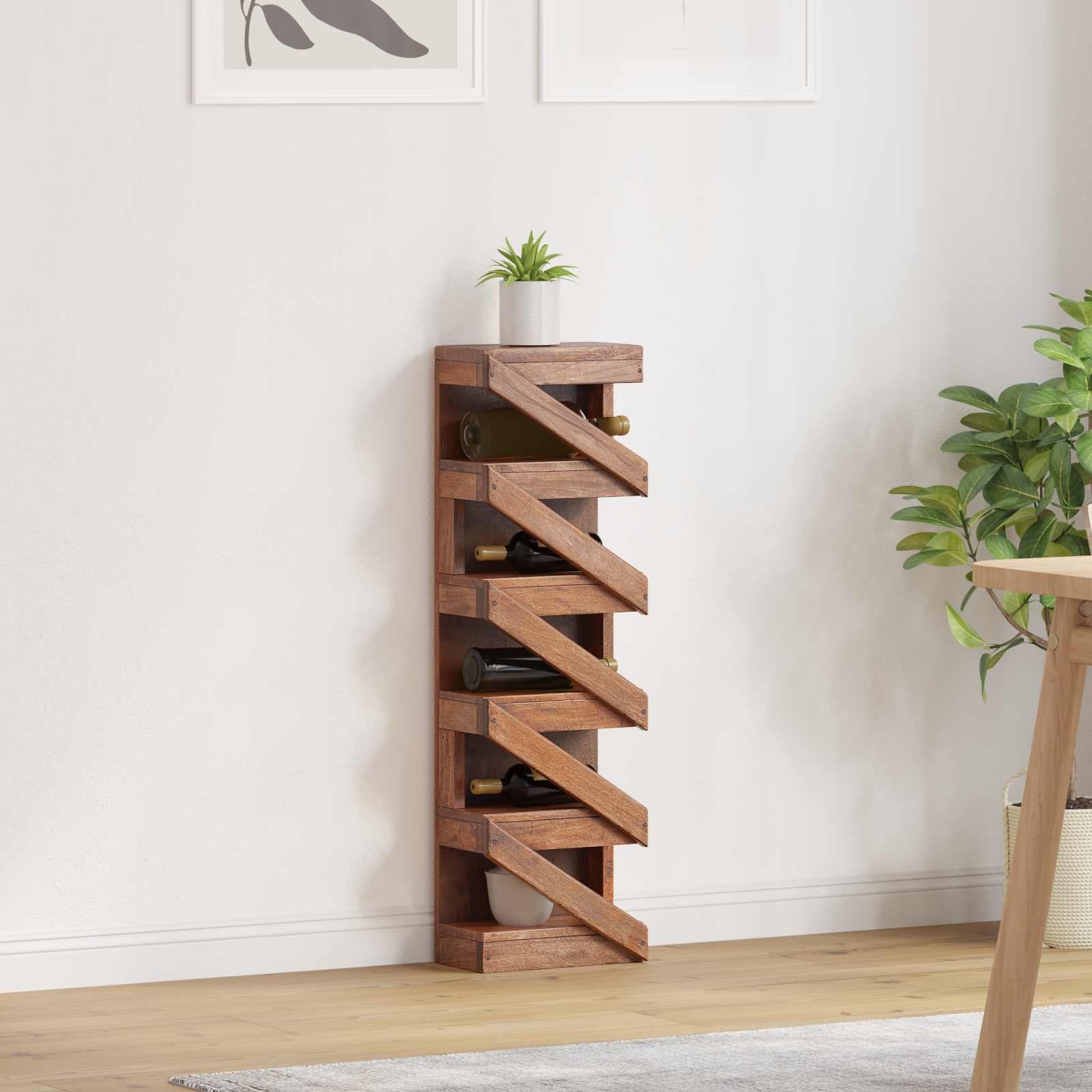 Rack Brown 24 x 14 x 80 cm Solid Mahogany Wood