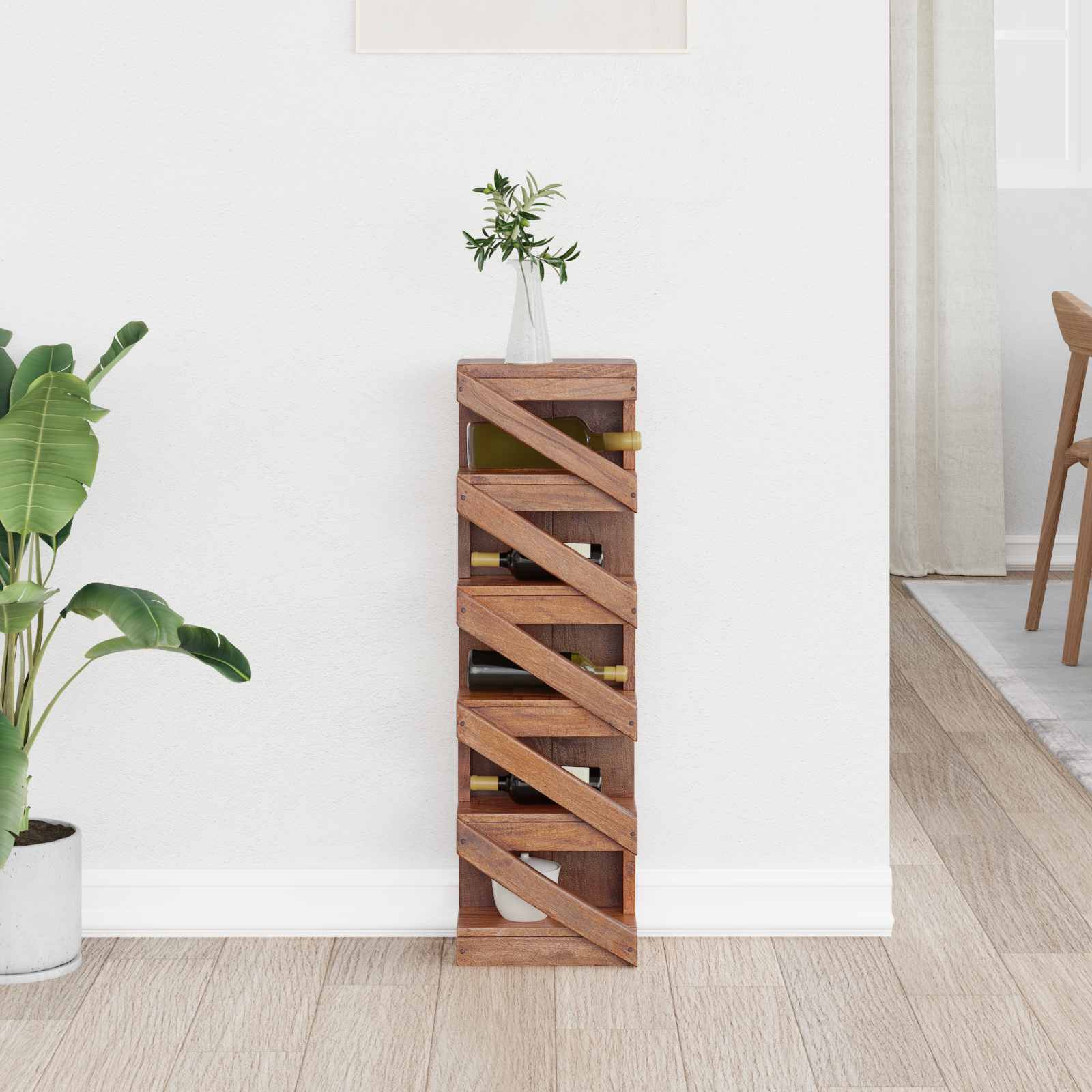 Rack Brown 24 x 14 x 80 cm Solid Mahogany Wood