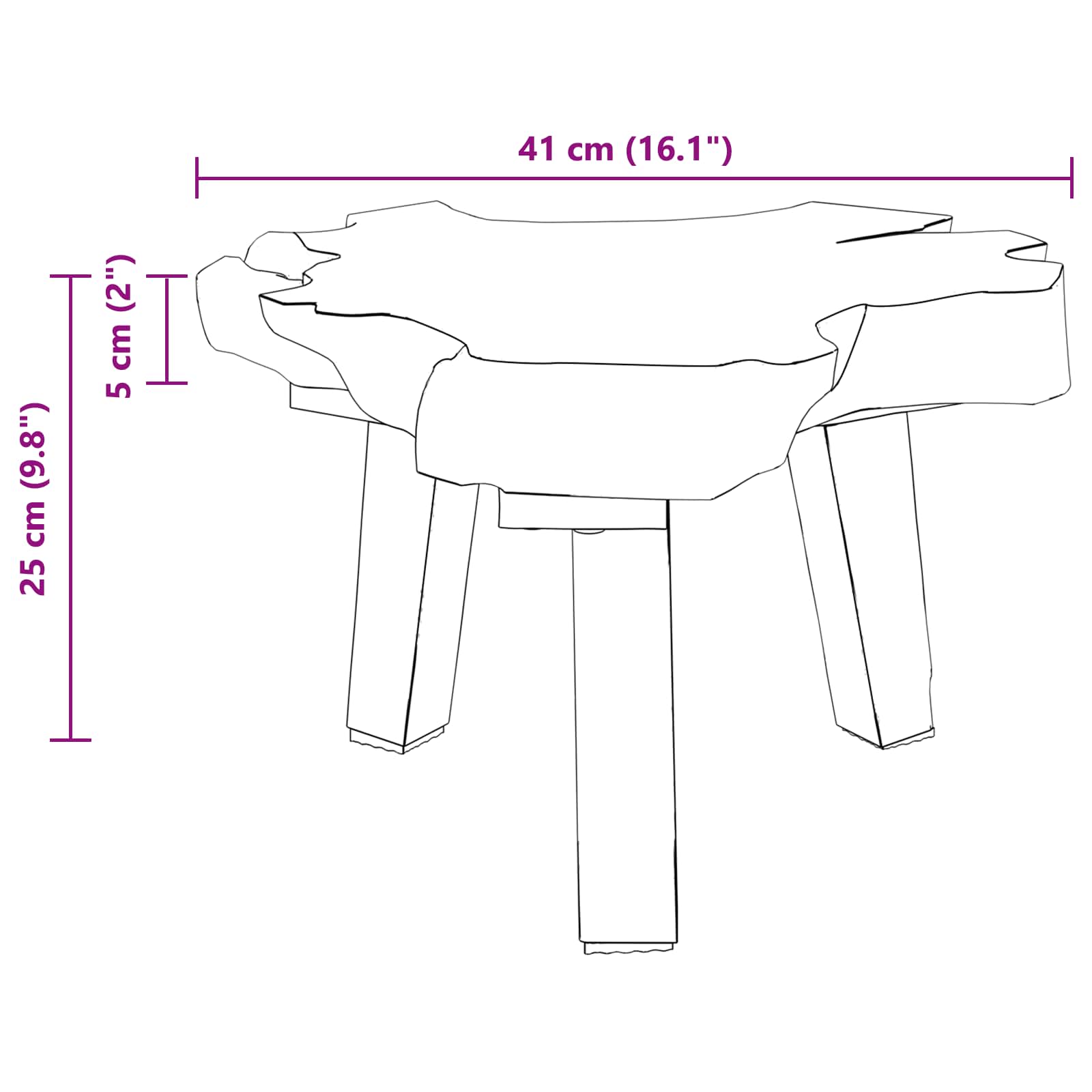 Bedside Table Brown 40 x 40 x 25 cm Solid Reclaim Wood