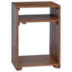 Accent Table with Shelf 3 pcs Brown Solid Mahogany Wood