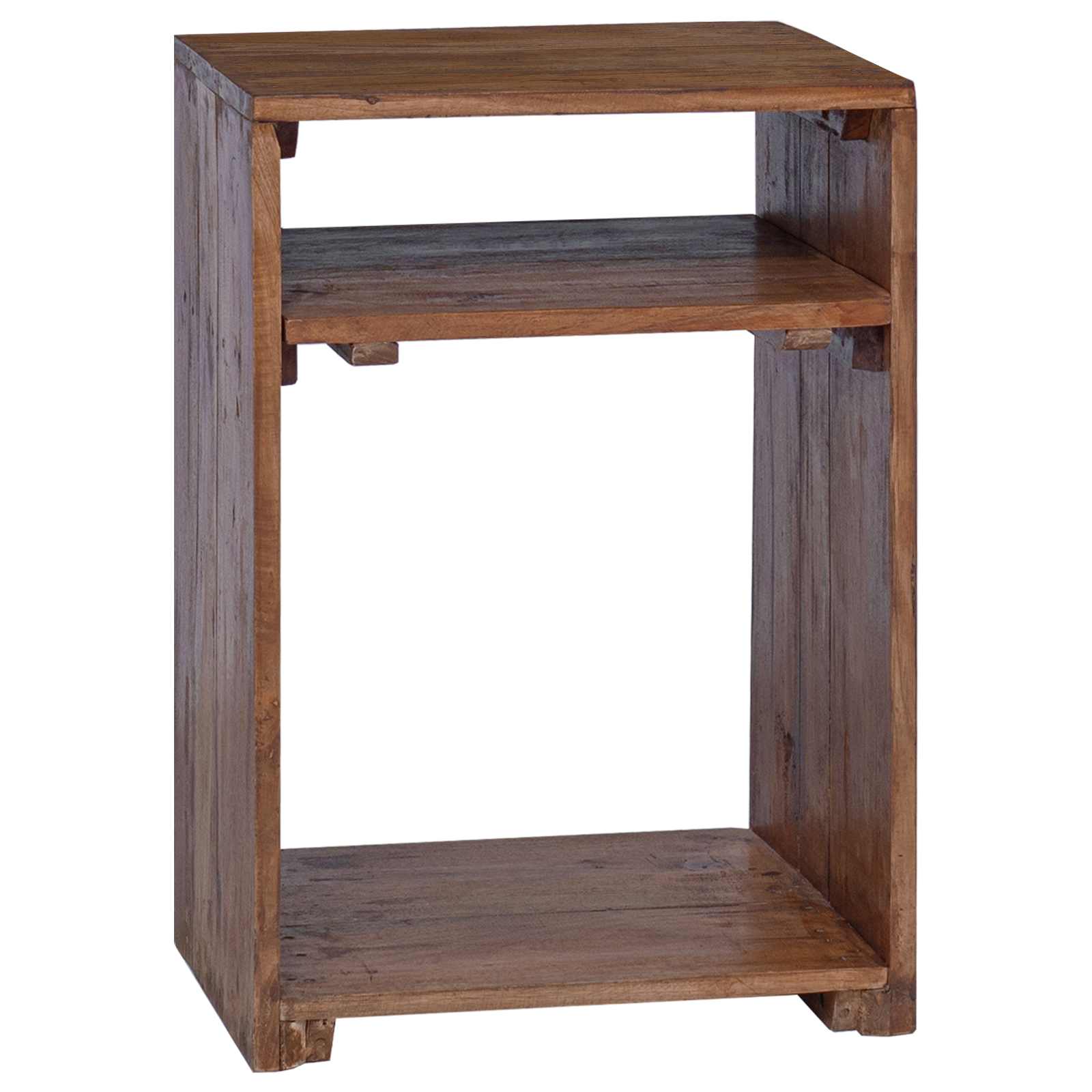 Accent Table with Shelf 3 pcs Brown Solid Mahogany Wood