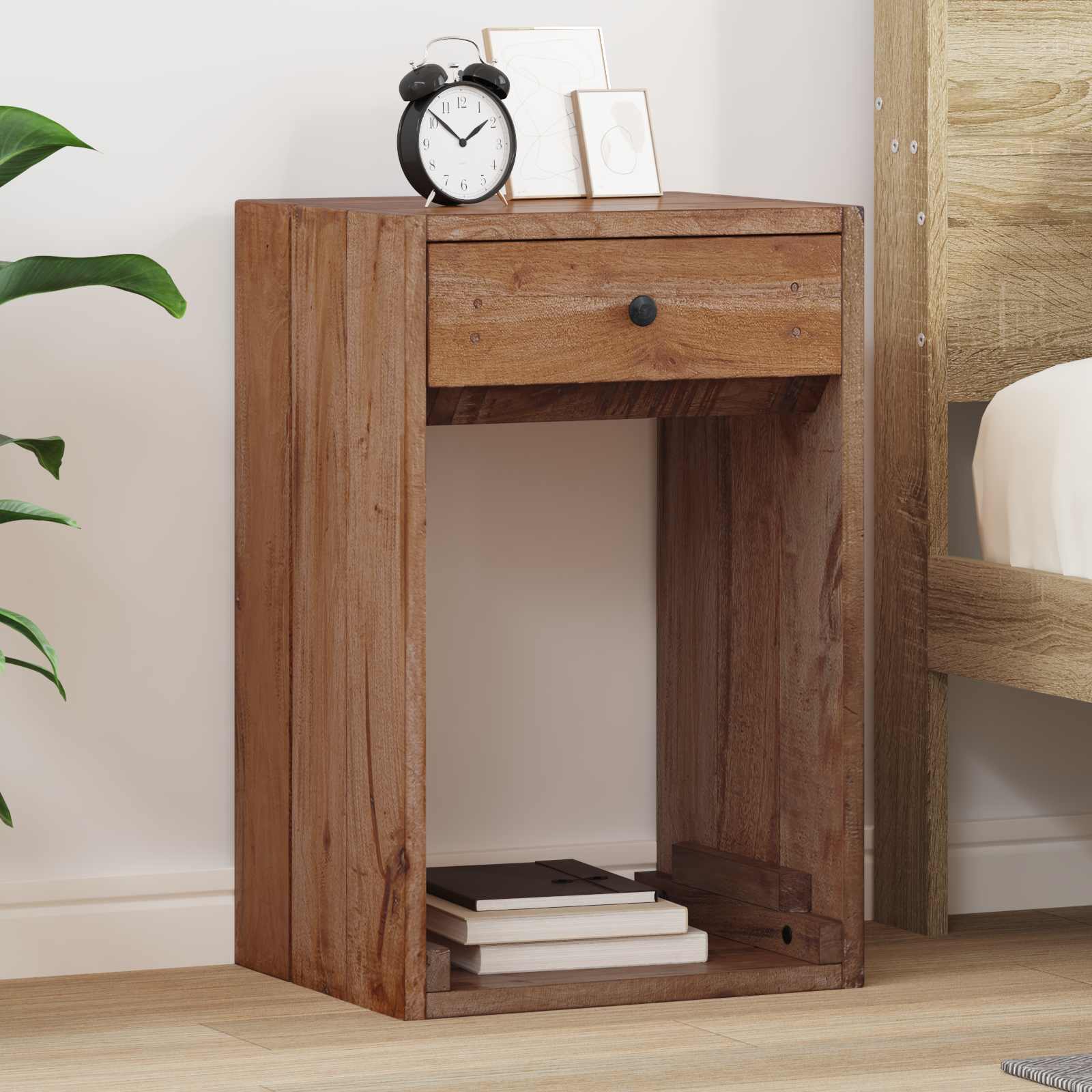 Bedside Table Brown 63 x 30 x 79 cm Solid Mahogany Wood