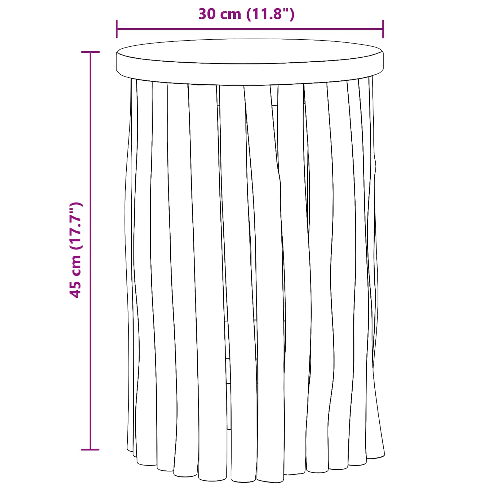 Stool Natural 30 x 30 x 45 cm Solid Teak Wood