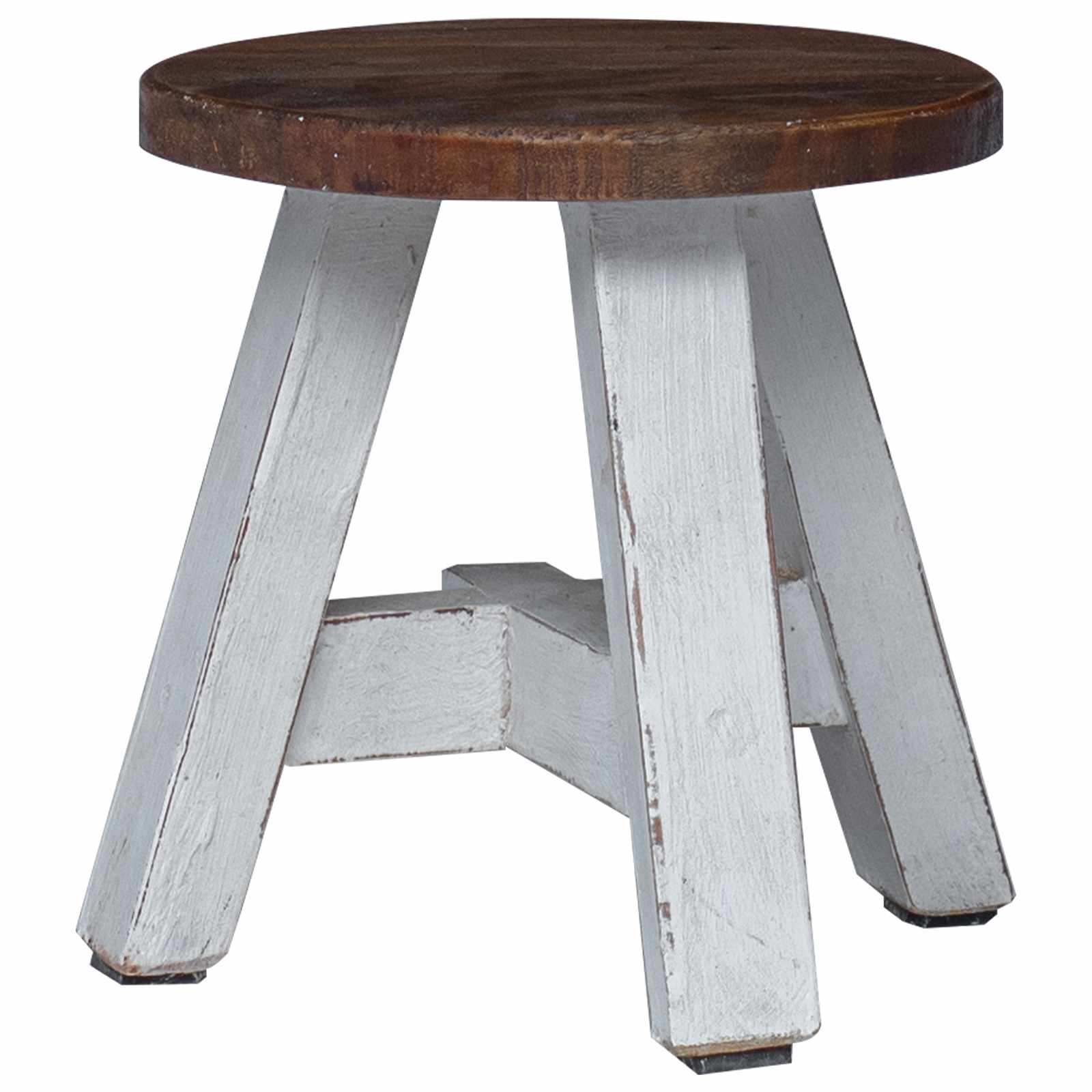 Stool Natural 22 x 22 x 24 cm Mahogany Wood