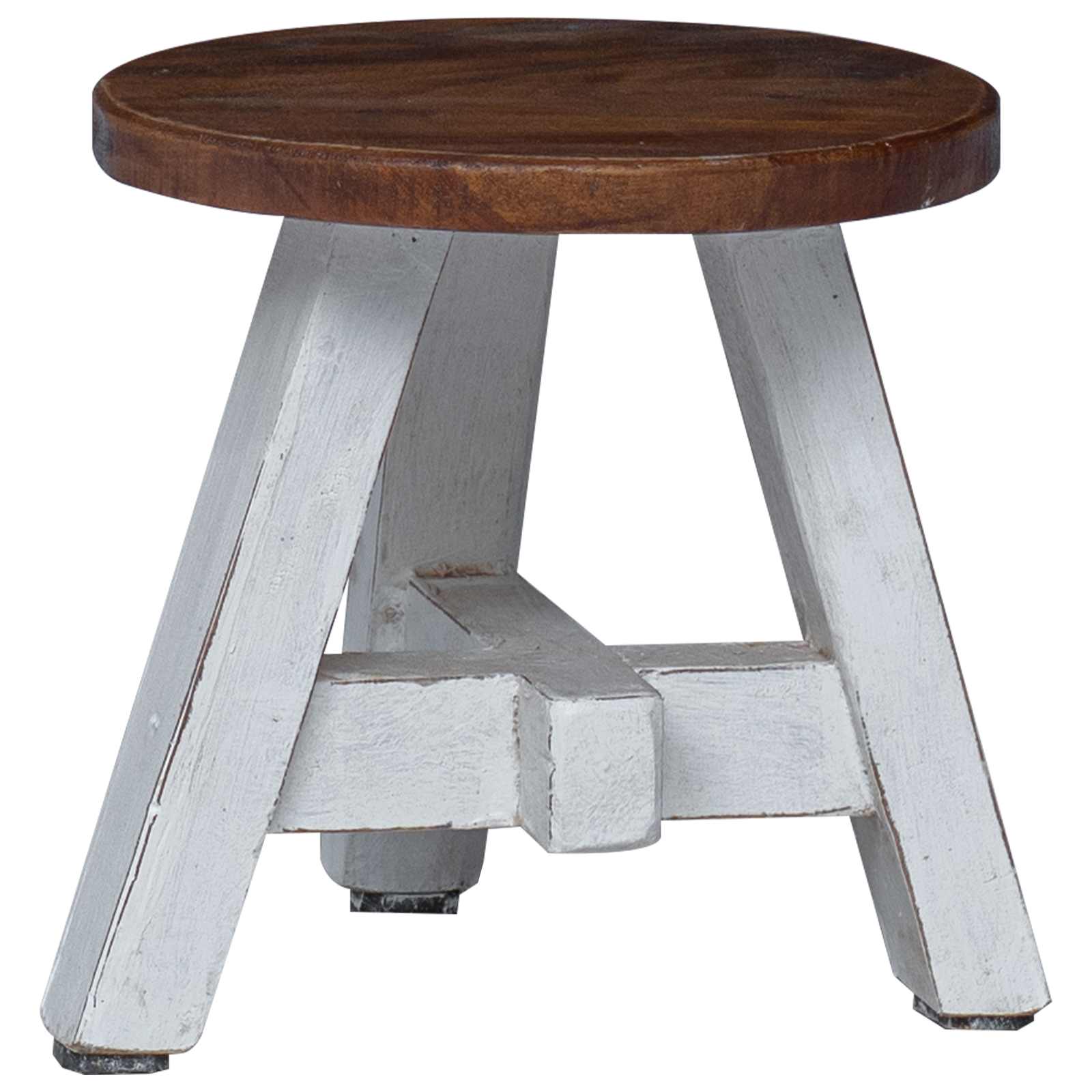 Stool Natural 22 x 22 x 24 cm Mahogany Wood