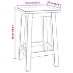 Stool Natural 30 x 30 x 47 cm Mahogany Wood