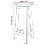 Stool Natural 28 x 28 x 50 cm Mahogany Wood