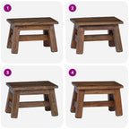 Stool Natural 30 x 20 x 20 cm Mahogany Wood