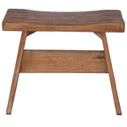 Stool Natural 40 x 25 x 31 cm Mahogany Wood
