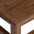 Stool Natural 37 x 37 x 46 cm Mahogany Wood