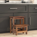 Stool Natural 37 x 37 x 46 cm Mahogany Wood