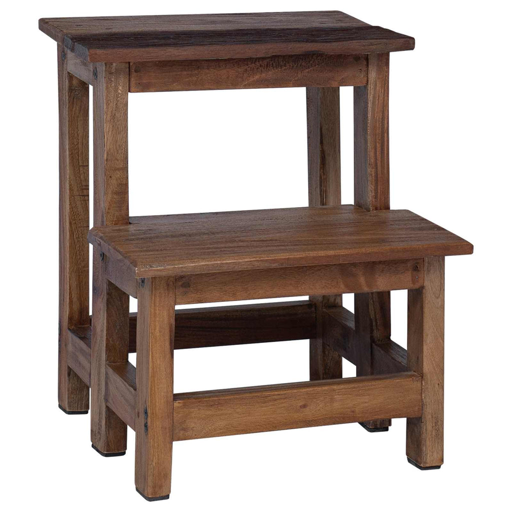 Stool Natural 37 x 37 x 46 cm Mahogany Wood