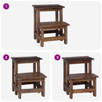 Stool Natural 37 x 37 x 46 cm Mahogany Wood