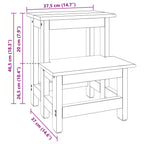 Stool Natural 37 x 37 x 46 cm Mahogany Wood