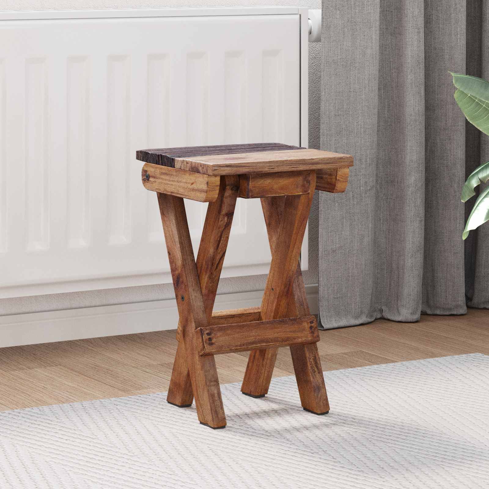 Stool Natural 30 x 30 x 48 cm Solid Reclaim wood