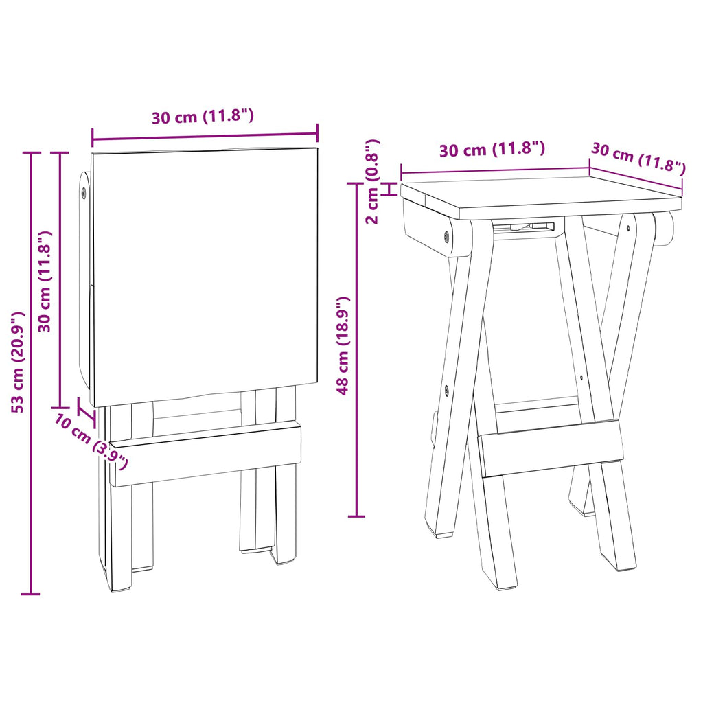 Stool Natural 30 x 30 x 48 cm Solid Reclaim wood