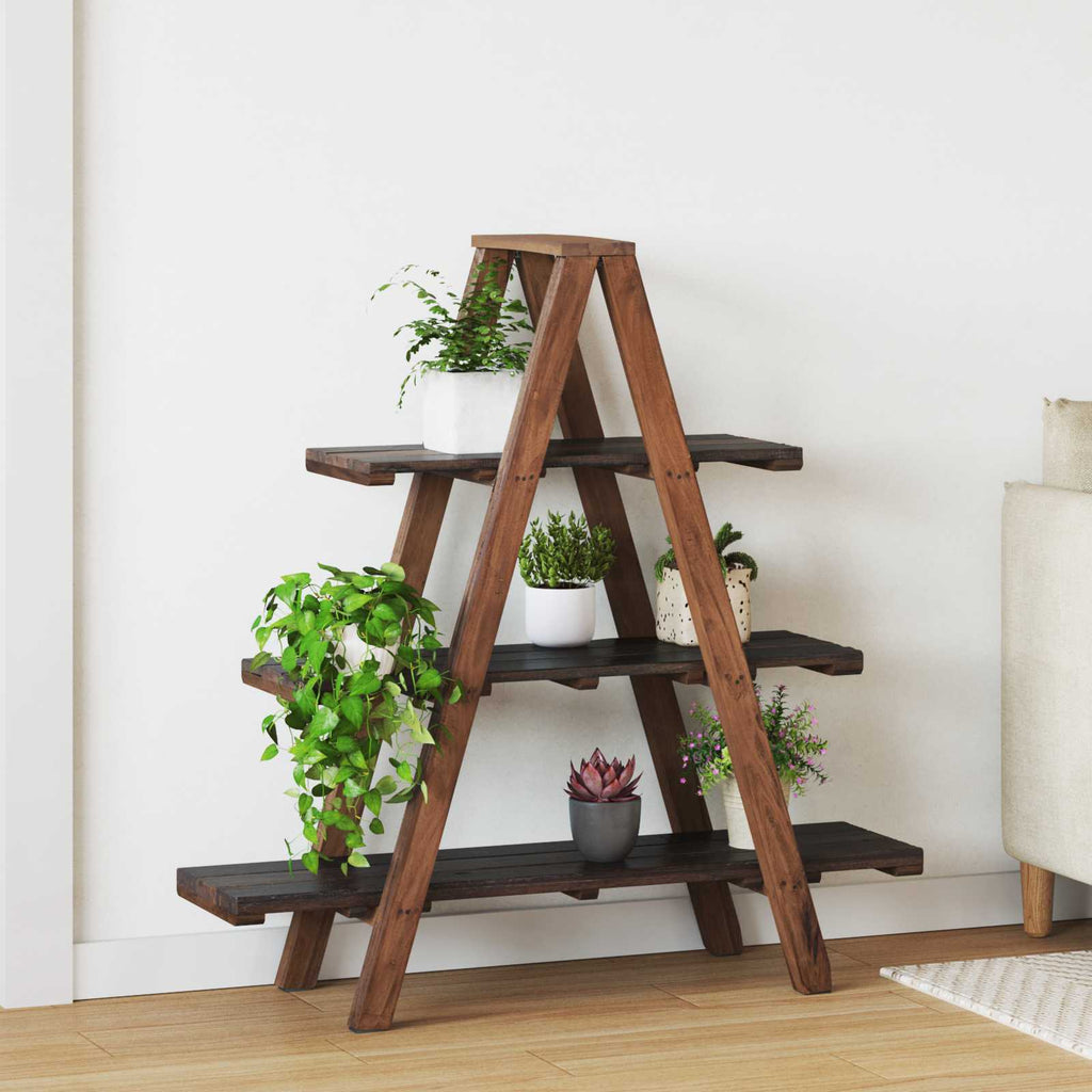 Folding Rack Brown 79.5 x 35 x 112 cm Solid Reclaim Wood