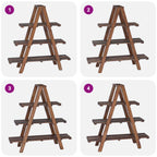 Folding Rack Brown 79.5 x 35 x 112 cm Solid Reclaim Wood