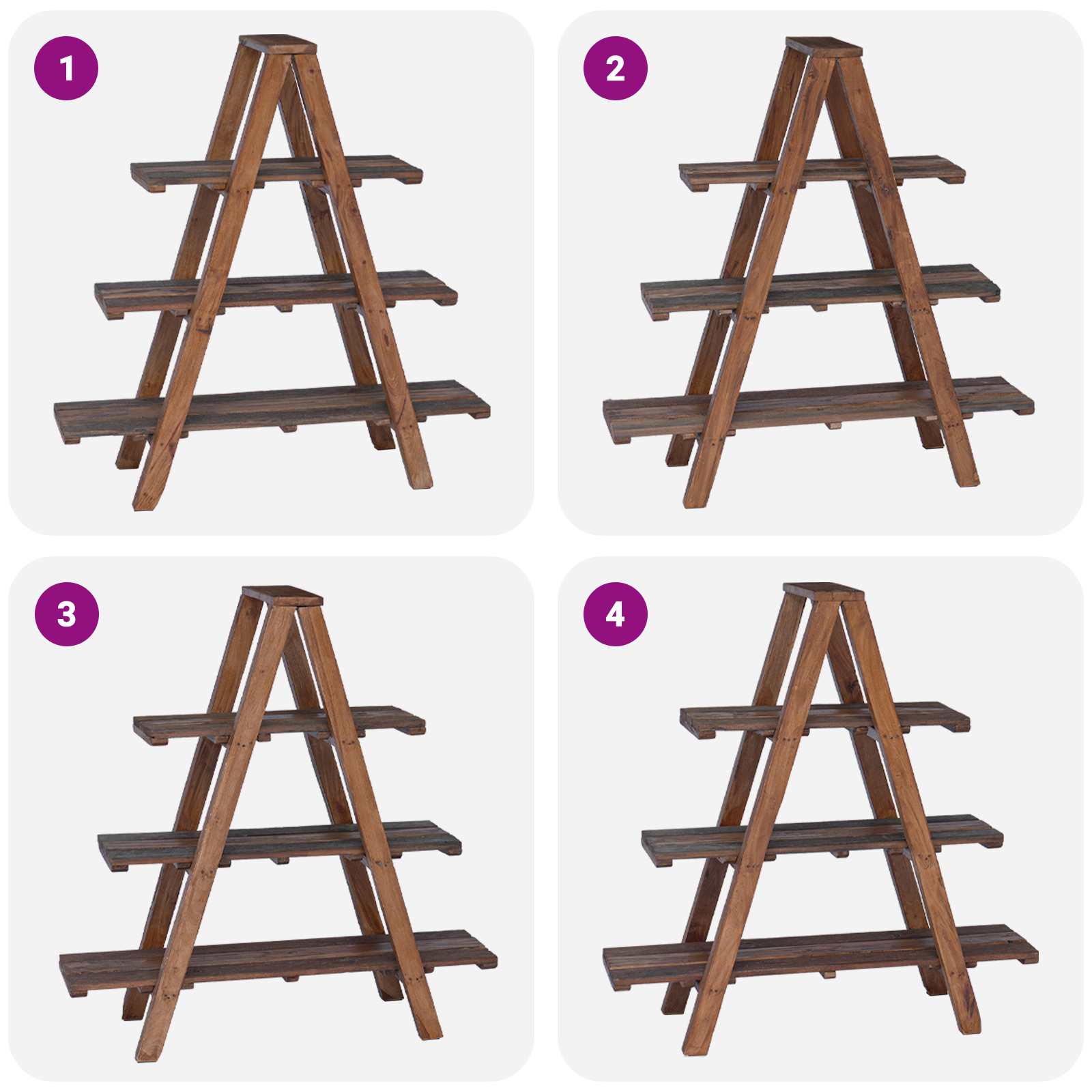 Folding Rack Brown 79.5 x 35 x 112 cm Solid Reclaim Wood