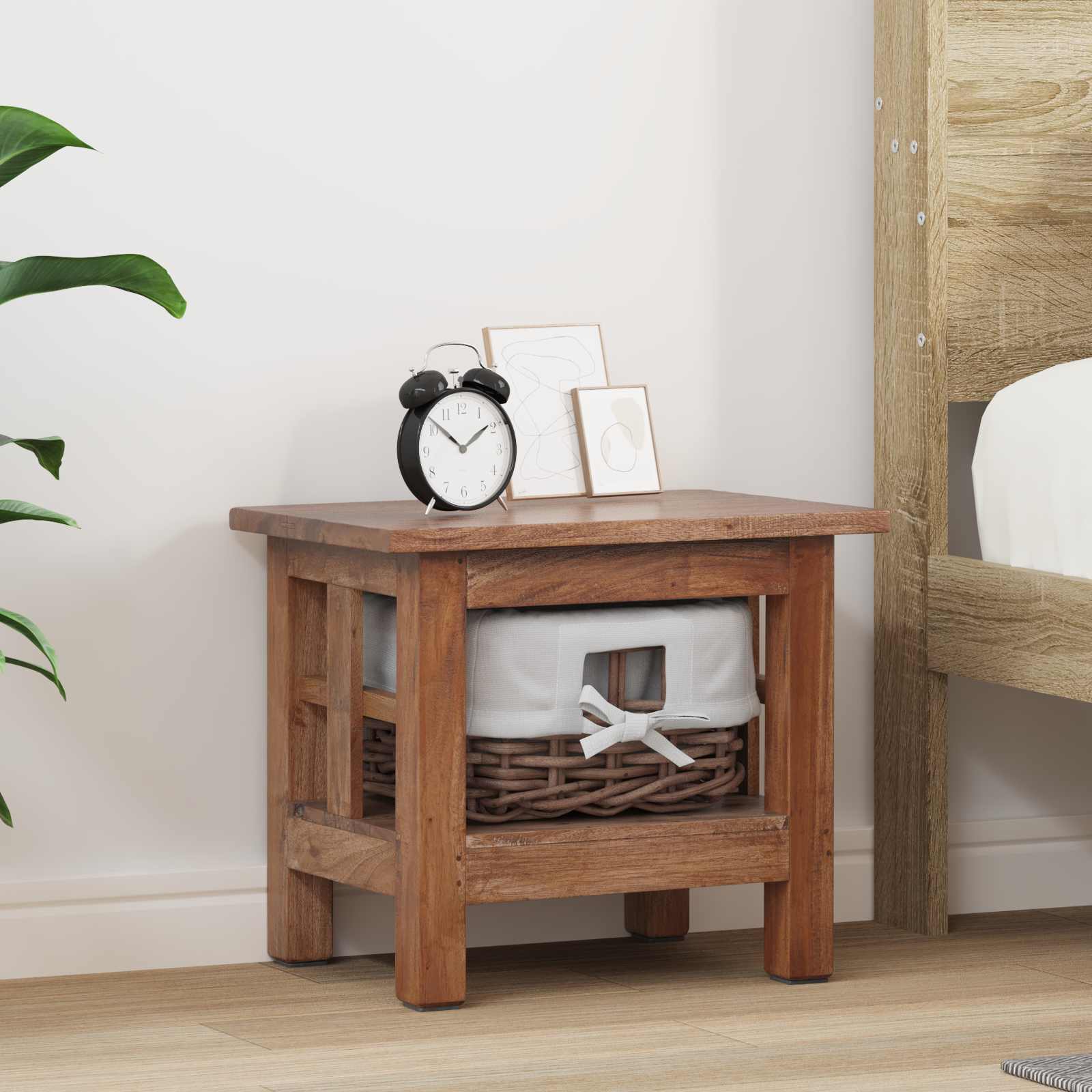 Side Table Brown Solid Mahogany wood