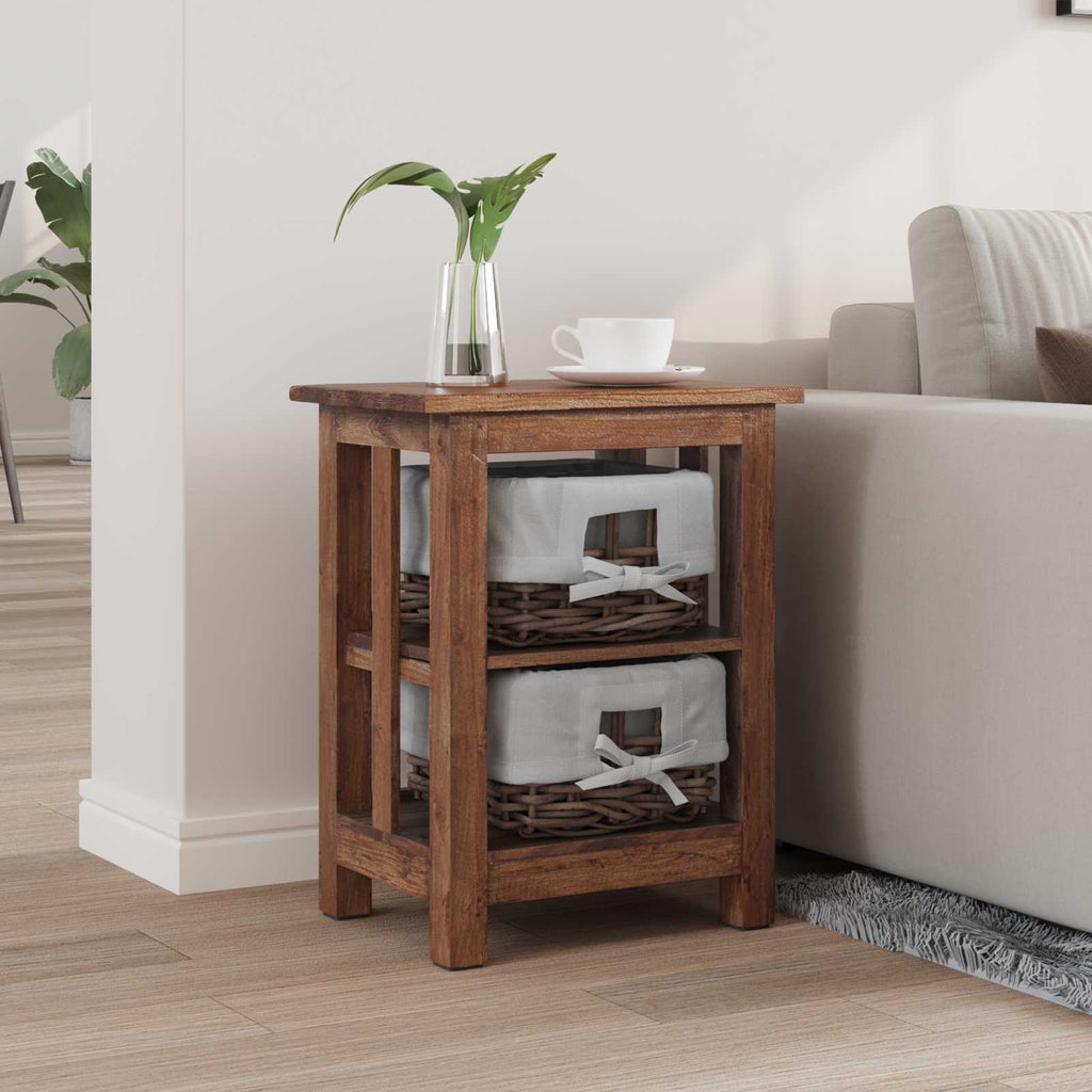 Side Table Brown Solid Mahogany wood