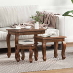 Nesting Table 3 pcs Brown Solid Mahogany wood