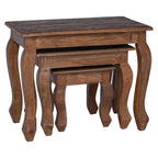 Nesting Table 3 pcs Brown Solid Mahogany wood