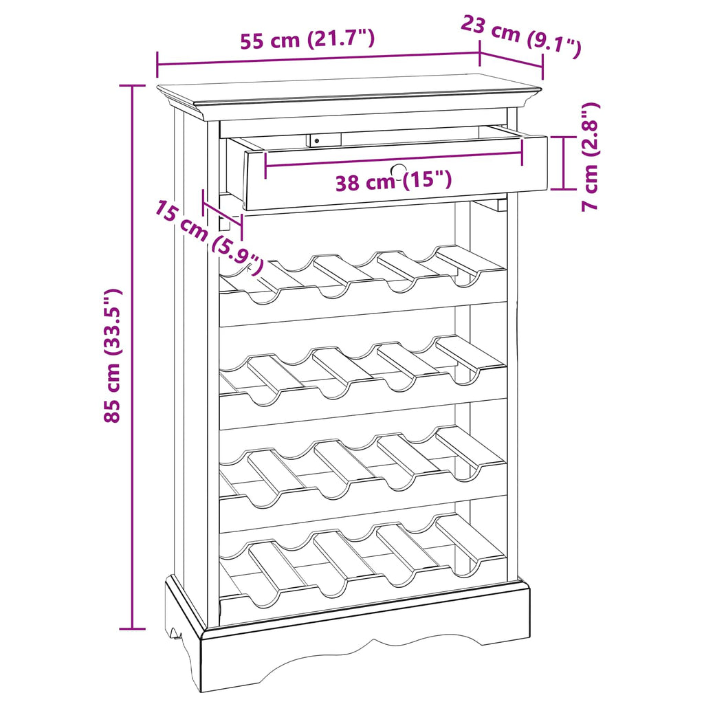 Wine Rack Solid Mahogany Wood