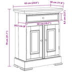 Storage Cabinet 63 x 30 x 79 cm Solid Mahogany Wood