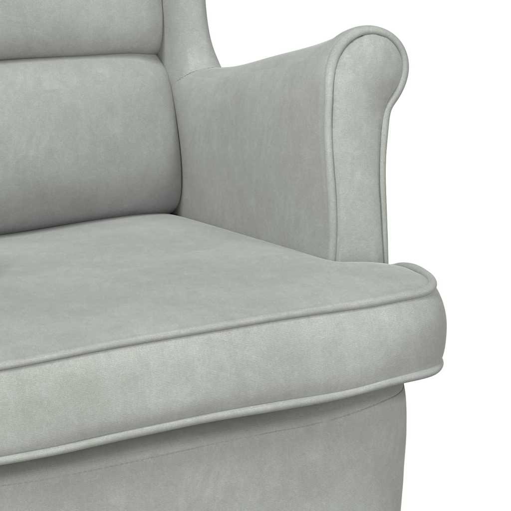Armchair Light Grey 92 x 71 x 91 cm Velvet