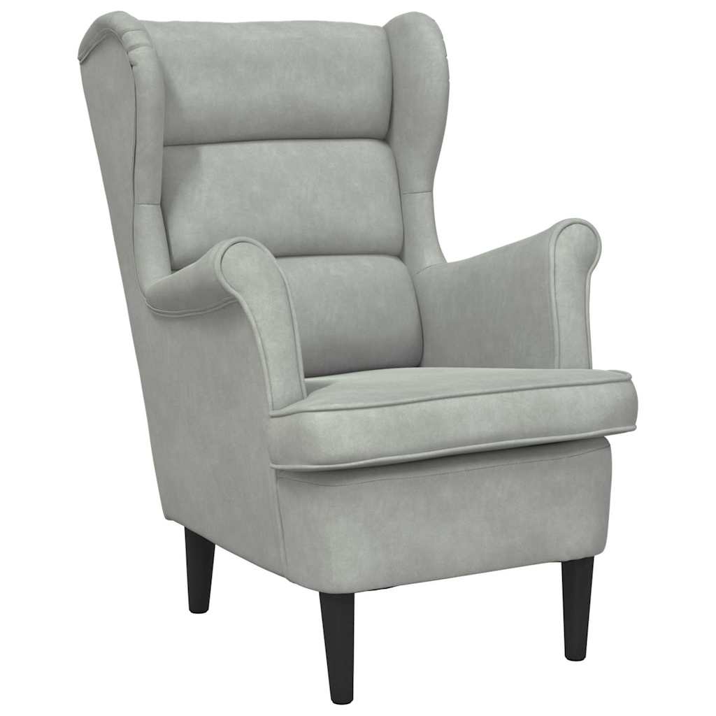 Armchair Light Grey 92 x 71 x 91 cm Velvet