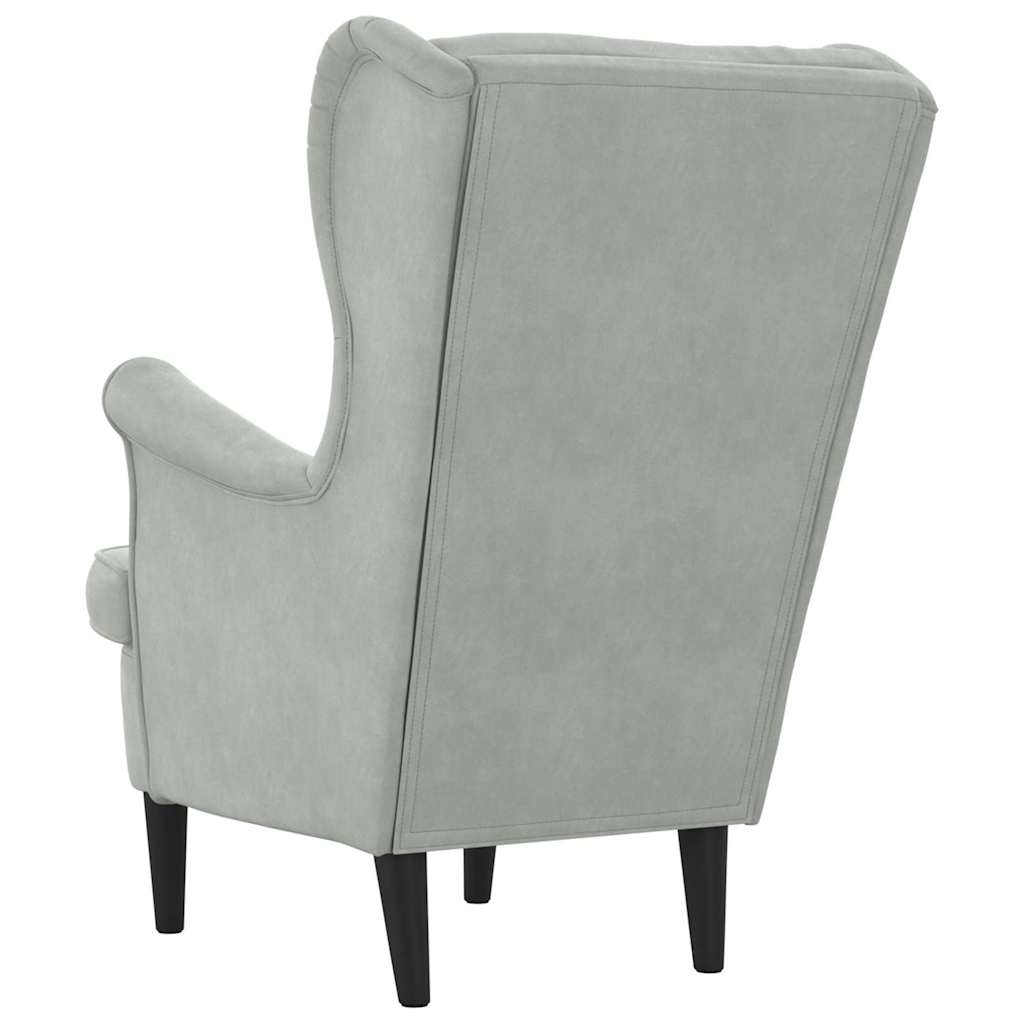 Armchair Light Grey 92 x 71 x 91 cm Velvet