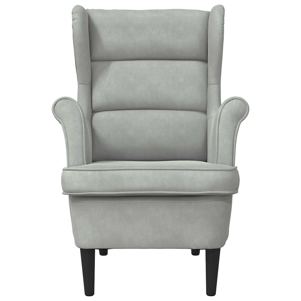 Armchair Light Grey 92 x 71 x 91 cm Velvet