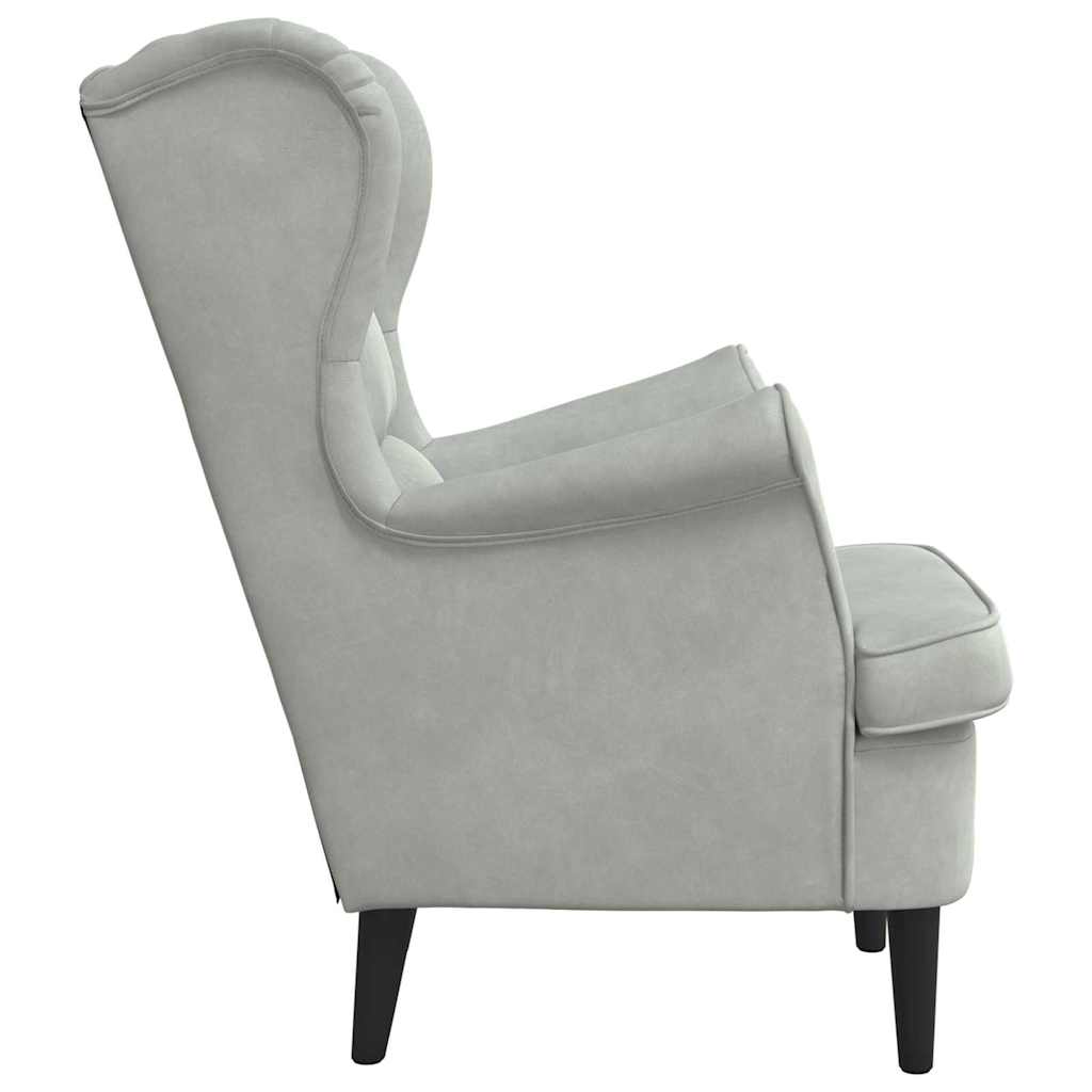 Armchair Light Grey 92 x 71 x 91 cm Velvet