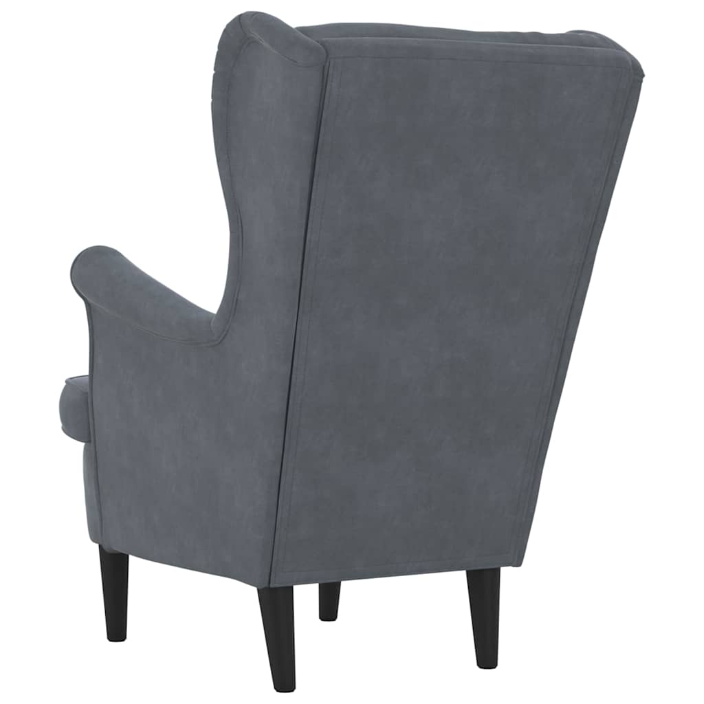 Armchair Dark Grey 92 x 71 x 91 cm Velvet