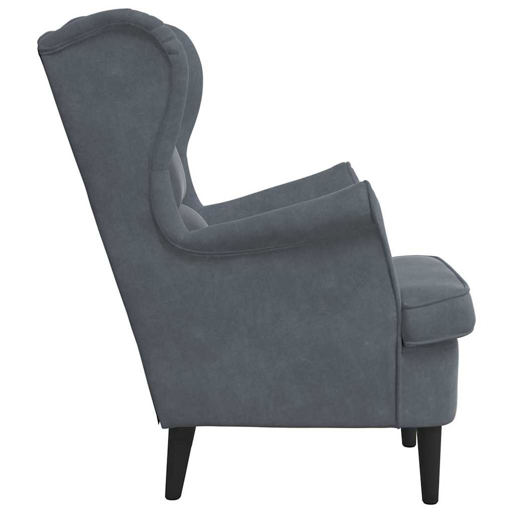 Armchair Dark Grey 92 x 71 x 91 cm Velvet