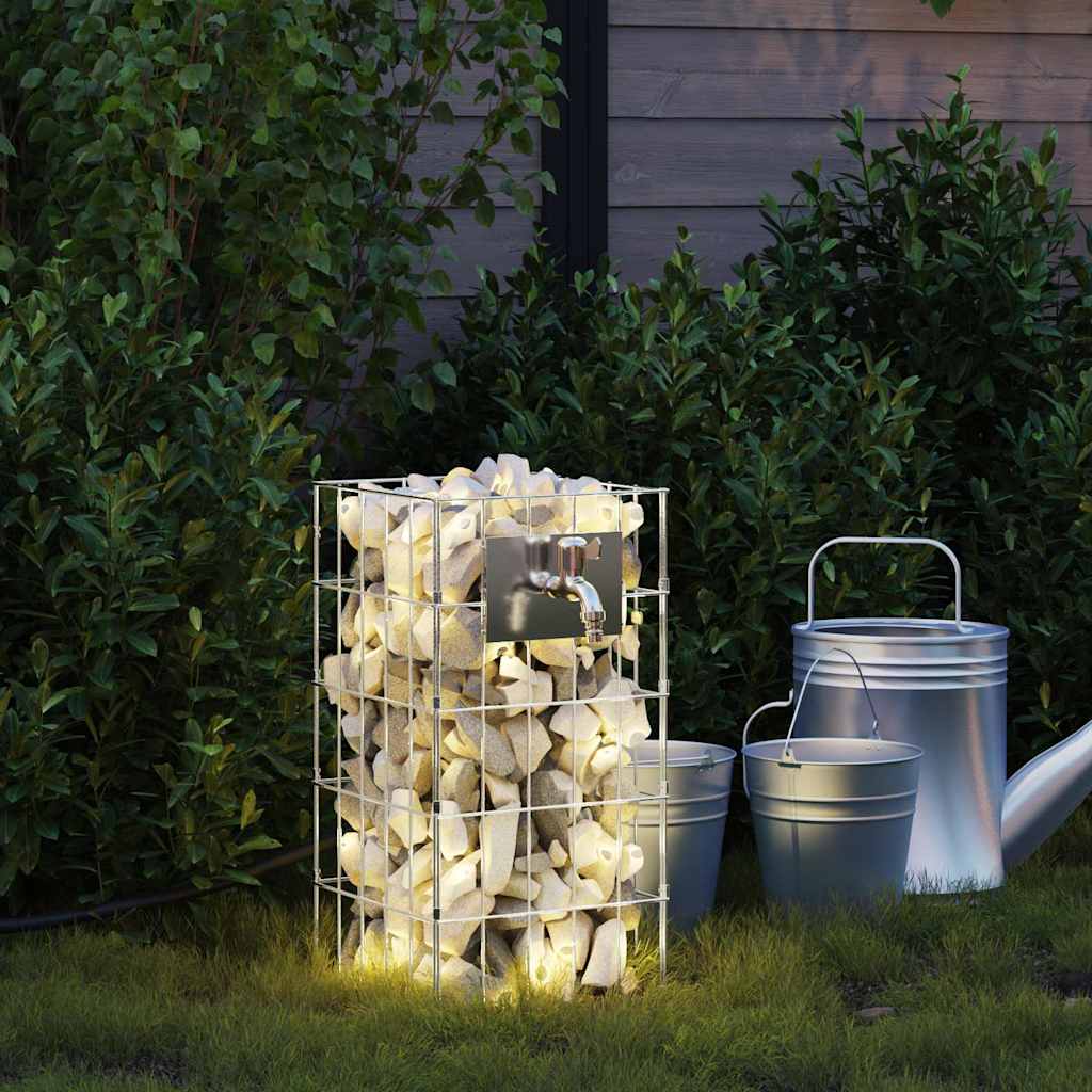 Gabion Faucet Silver 26 x 25 x 50 cm Stainless Steel