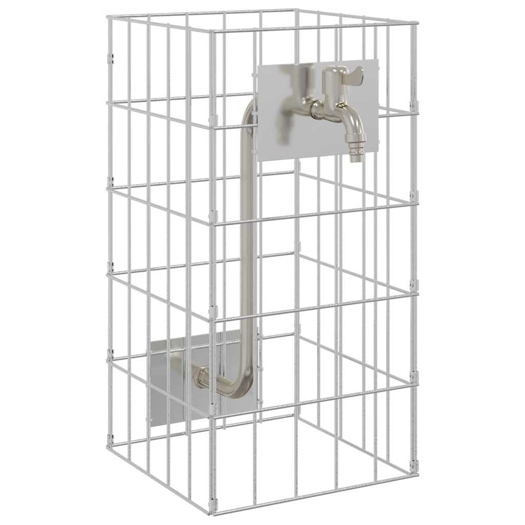 Gabion Faucet Silver 26 x 25 x 50 cm Stainless Steel