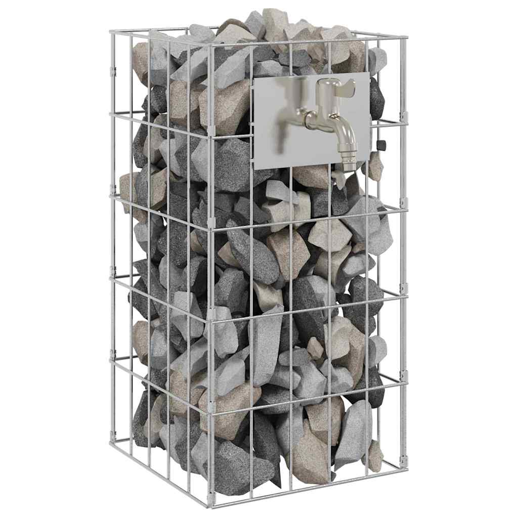 Gabion Faucet Silver 26 x 25 x 50 cm Stainless Steel