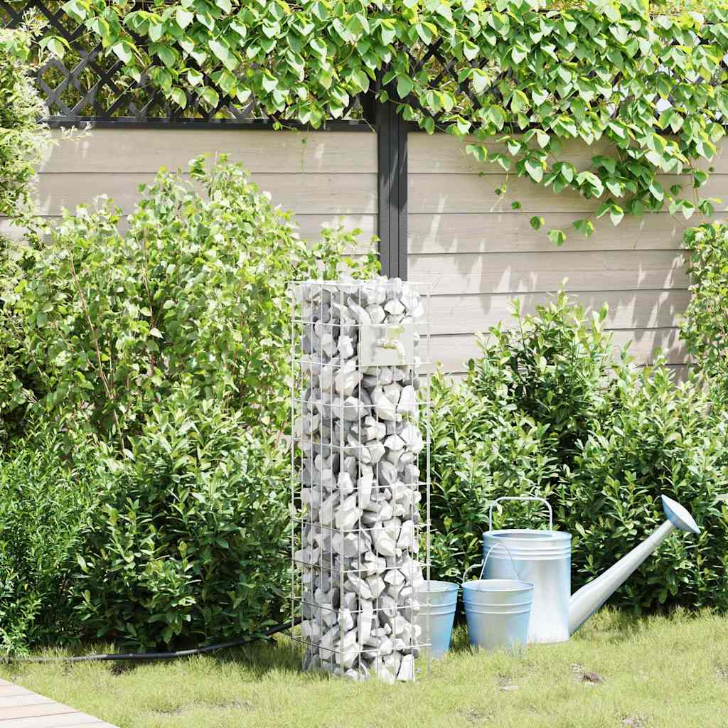 Gabion Faucet Silver 25 x 25 x 100 cm Stainless Steel