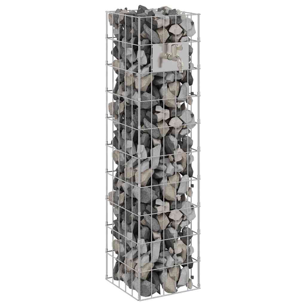 Gabion Faucet Silver 25 x 25 x 100 cm Stainless Steel
