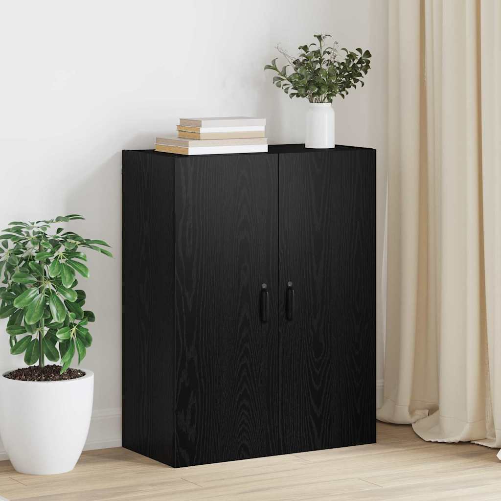 Wall Cabinet Black Oak 69.5 x 34 x 90 cm Engineered Wood